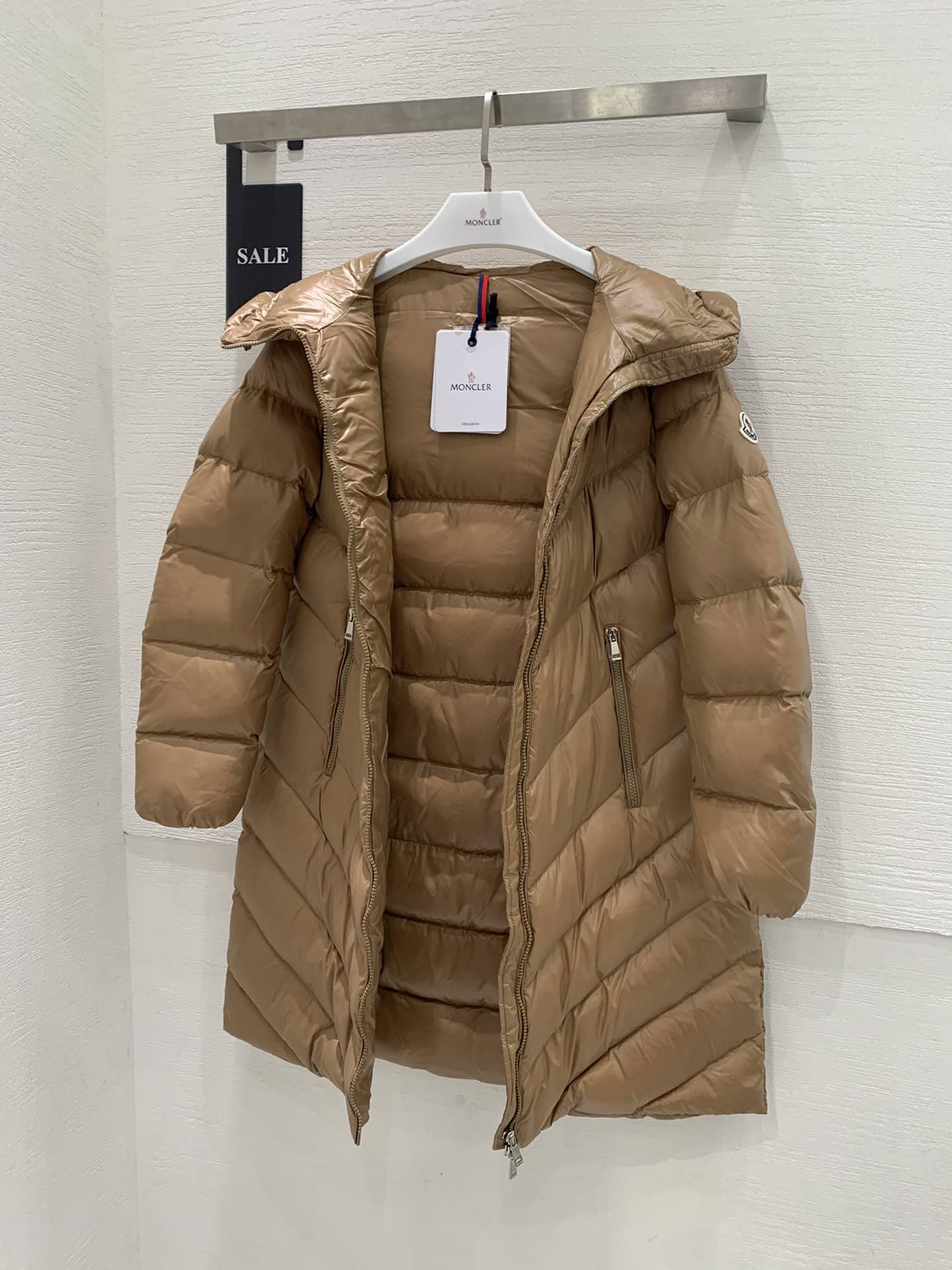 YUPOO Moncler Cambales Long down jacket Black white caramel Size 1 2 3 4