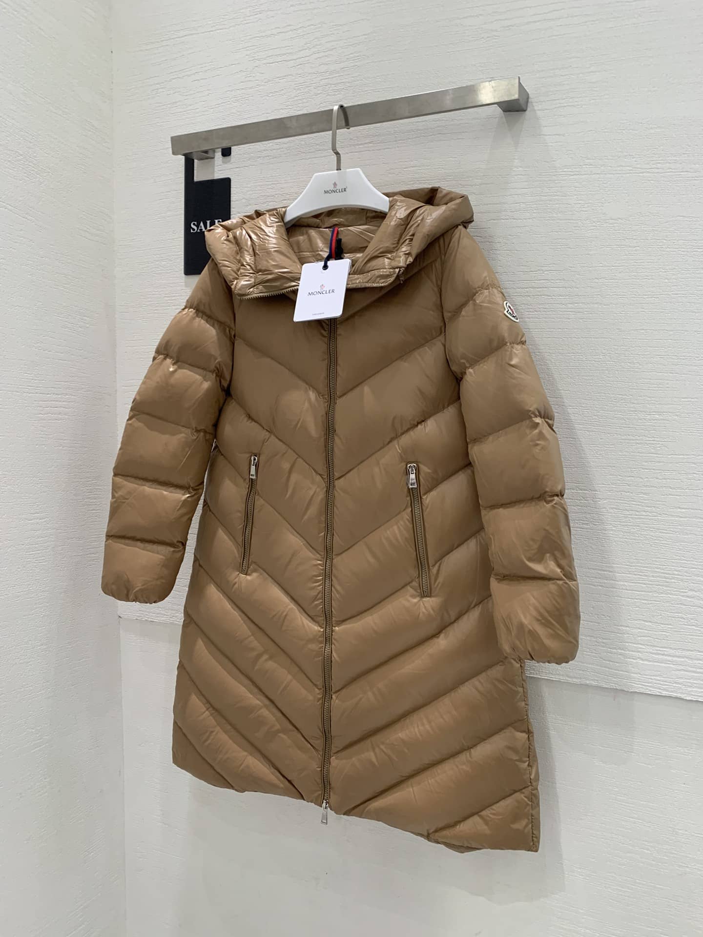 YUPOO Moncler Cambales Long down jacket Black white caramel Size 1 2 3 4