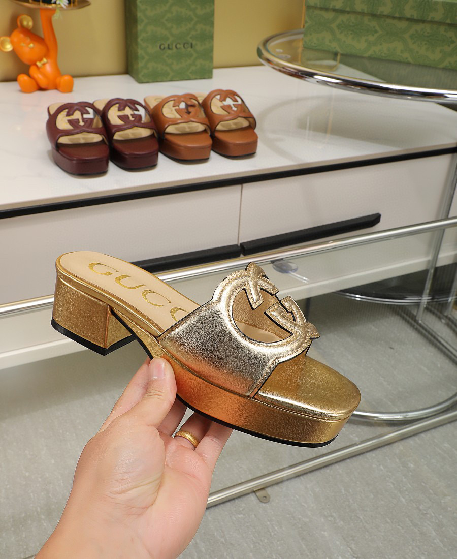 Yupoo Gucci platform slides Yupoo Women Shoes HEEL5CM size 3544